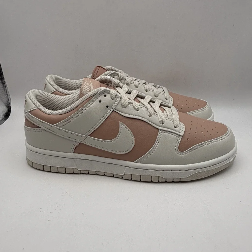 New Womens 9.5 Nike Dunk Low Particle Pink/Lt Orewood Brown Sneaker IM6572-603